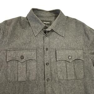 Dsquared2 Luxury Flannel Shirt Men's Fit L (Italian Size 50) Gray Light Stretch
